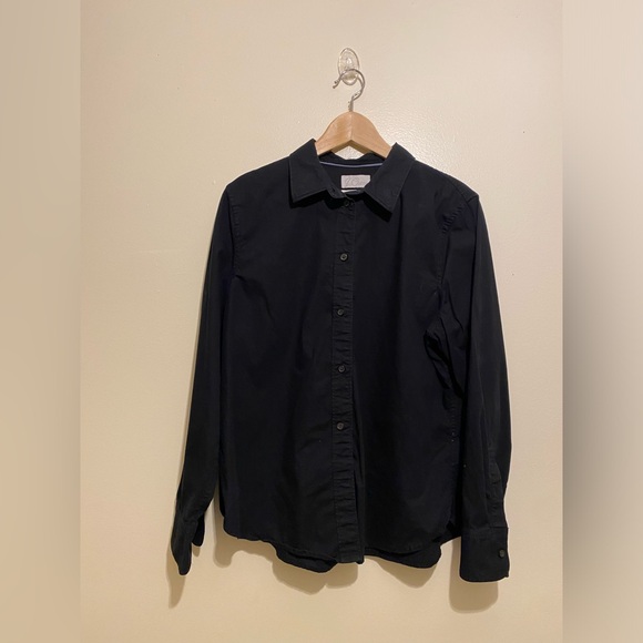 J. Crew Black cotton Slim fit Black Blouse. Size 6 . Style AW236 - Picture 2 of 7